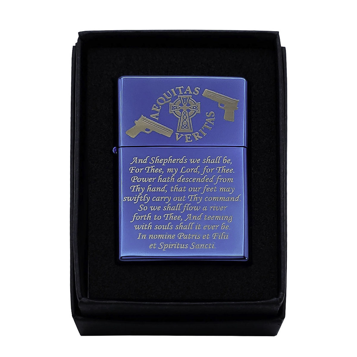 GIFTS INFINITY Boondocks Saints Prayer Matt Black Finish Wind Proof Oil Lighter