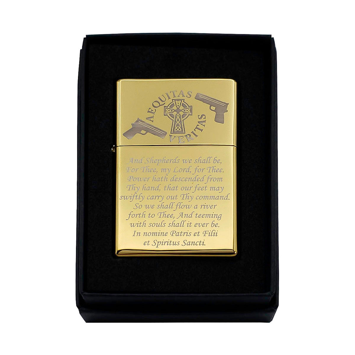 GIFTS INFINITY Boondocks Saints Prayer Matt Black Finish Wind Proof Oil Lighter