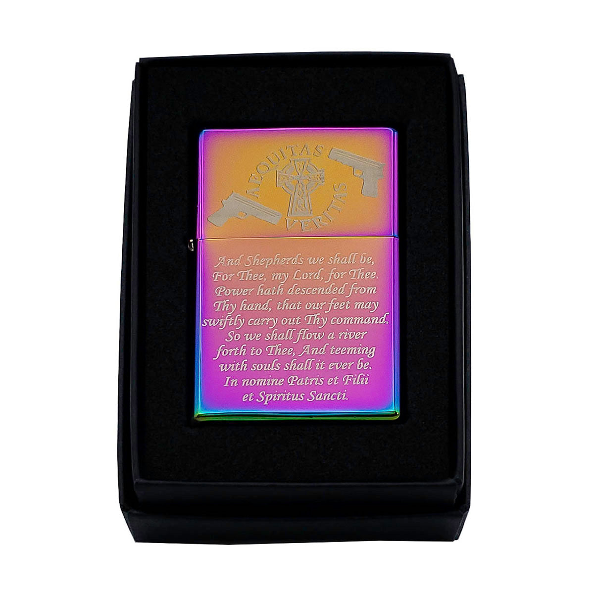 GIFTS INFINITY Boondocks Saints Prayer Matt Black Finish Wind Proof Oil Lighter