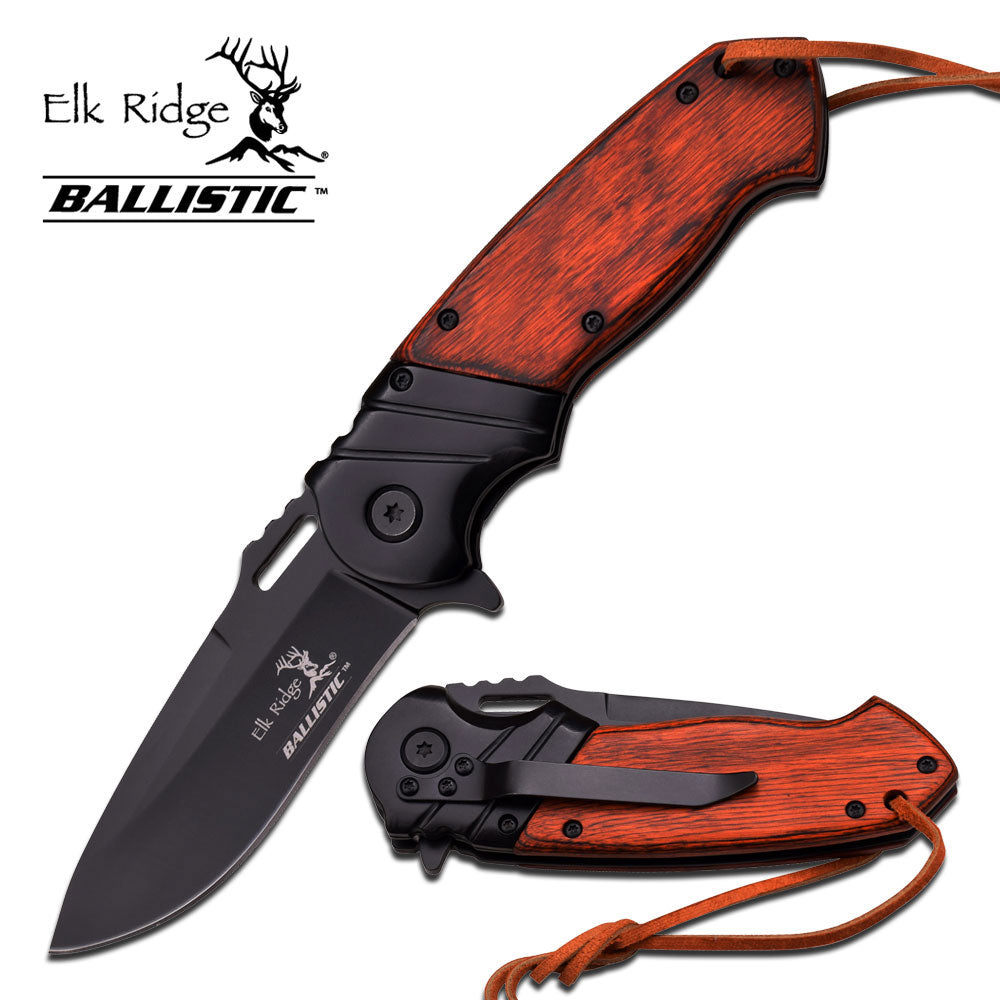 Personalized Elk Ridge Folding Wood Handle Pocket Knife