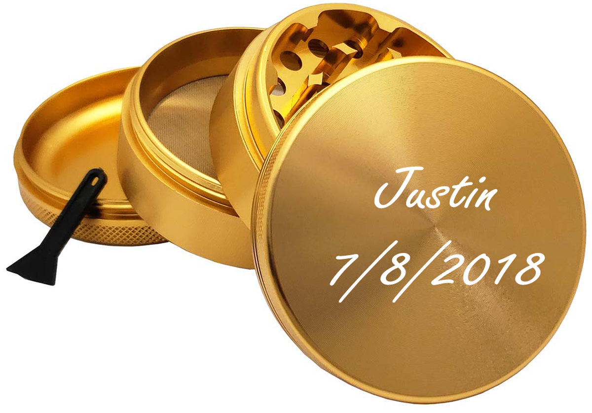 65mm Gold Metal Spice Herb 4 Part Grinders