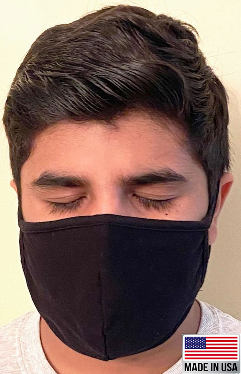 GIFTS INFINITY Cloth Face Mask! Made in USA Handmade Face Mask Unisex Lightweight Breathable Washable Reusable 100% Cotton (Black)