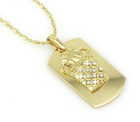 BasketBall Hoop Gold Tone Dog Tag Necklace