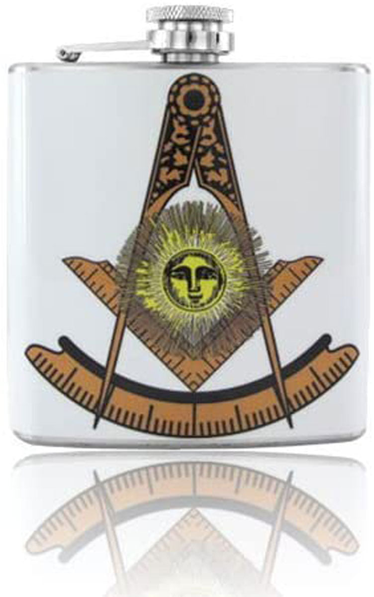 Gifts Infinity Stainless Steel Masonic Past Master Flask with Durable Vinyl Wrap Symbolizing Brotherhood