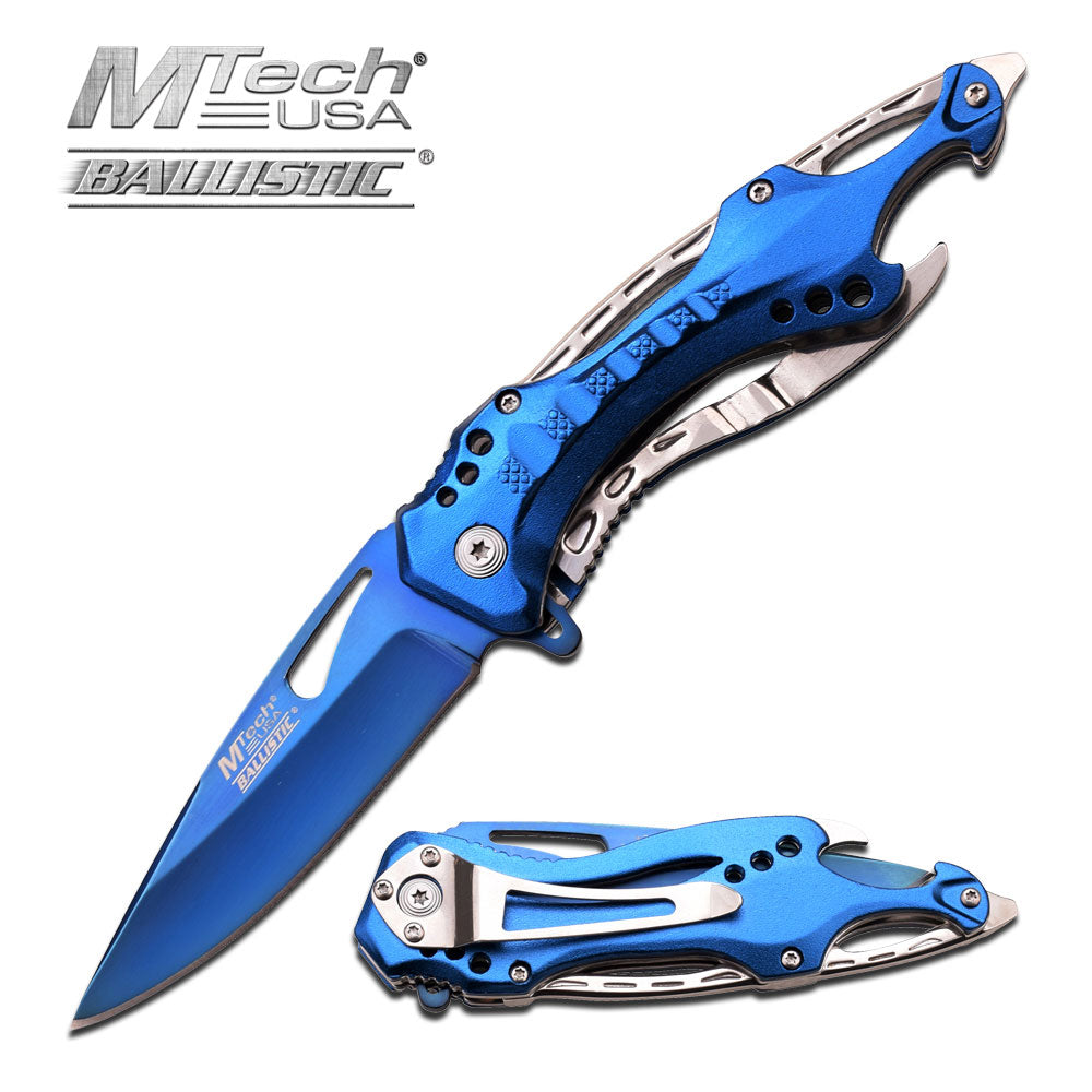 GIFTS INFINITY 4.5" Closed Personalized Engraved Folding Pocket Knife, Stainless Steel Tactical Blade Knife with Blue Silver Handle