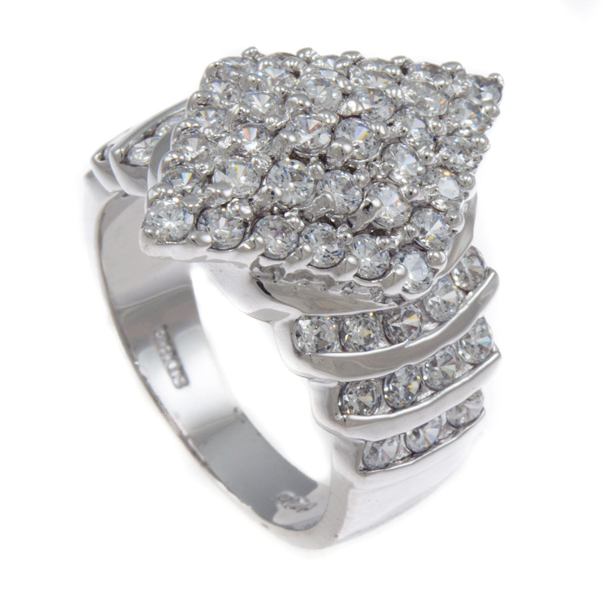 Elegant Platinum Plated Sterling Silver Infinite Elements Cubic