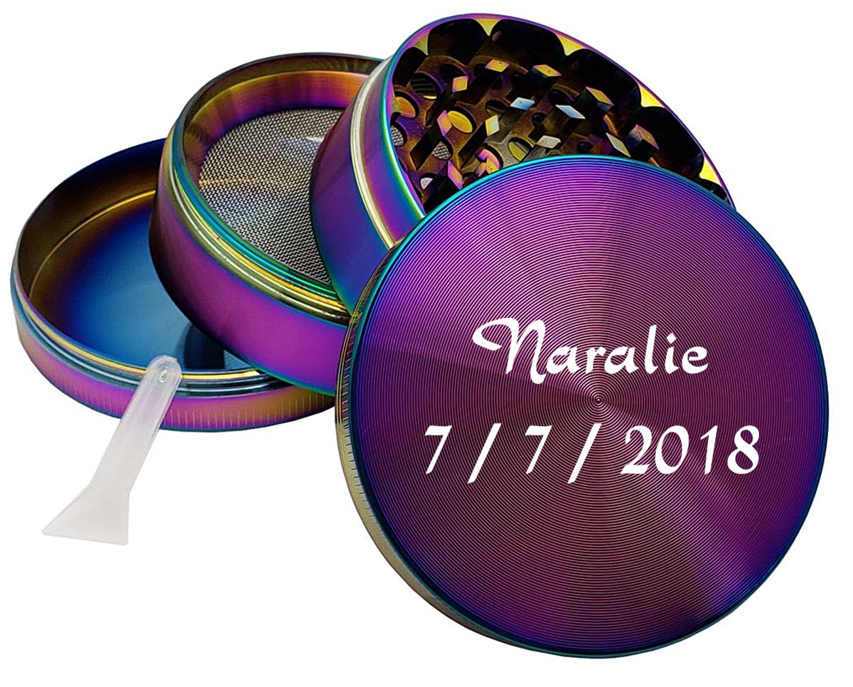 65mm Rainbow Metal Spice Herb 4 Part Grinders