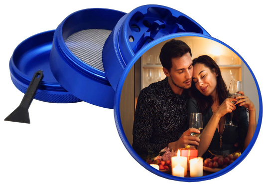 Personalized Blue Herb, Spice Durable 62mm 2.5 Inches Grinder Your Photo or Any Logo