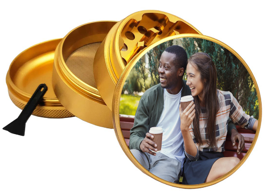 Personalized Black Herb, Spice Durable 62mm 2.5 Inches Grinder Your Photo or Any Logo