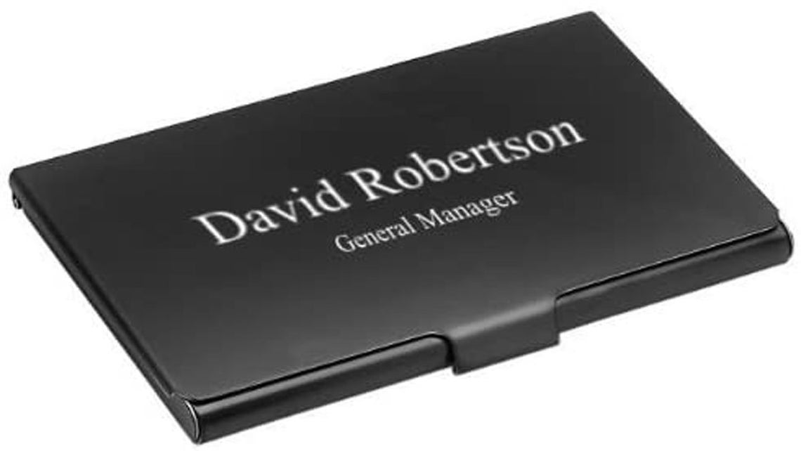 Black Ice Gun Metal Stainless Steel Business Card Holder