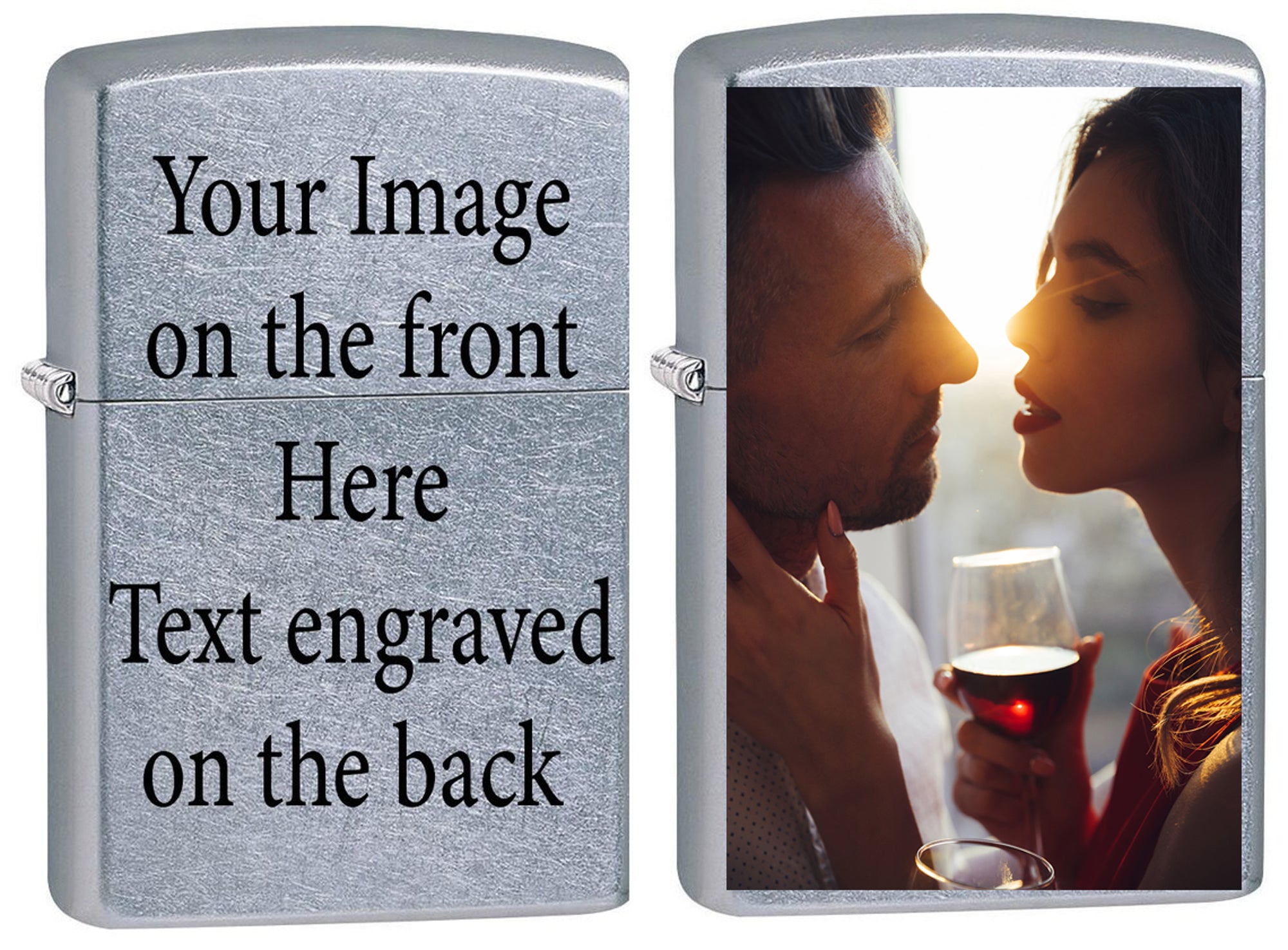 Zippo Custom Lighter with Photo, Personalized Image Best Birthday Gift for Husband Father Boy Friend Silver Tone