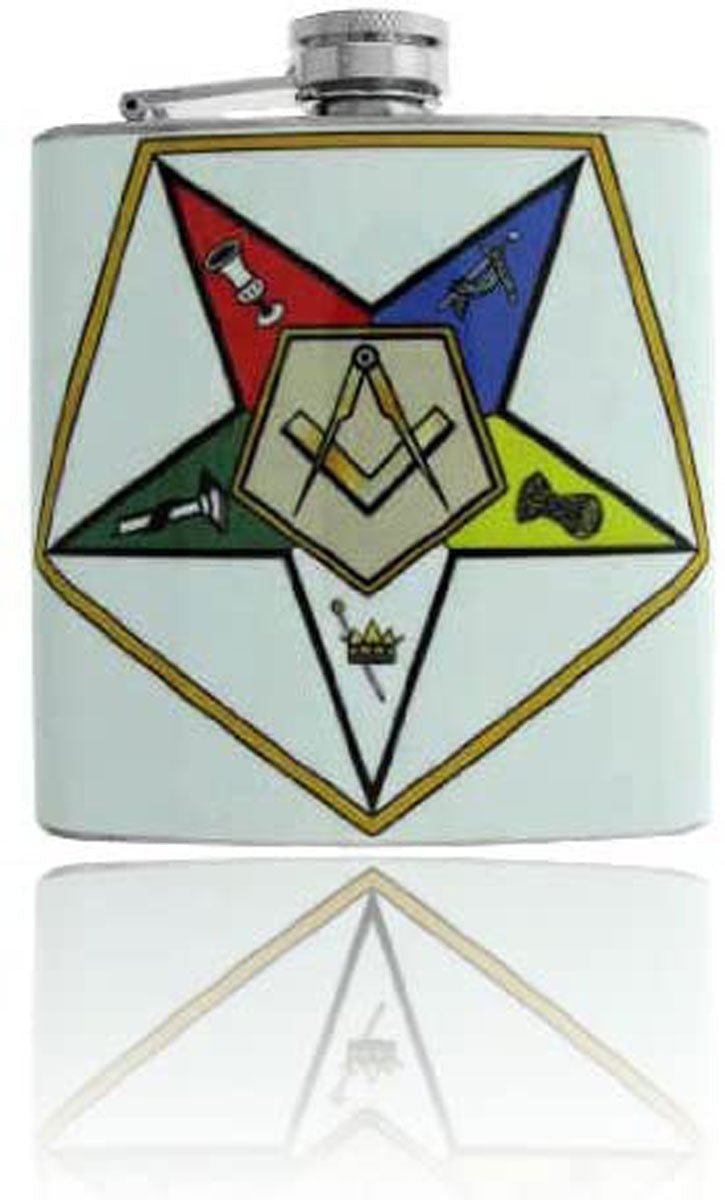 Gifts Infinity Masonic Order Worthy Grand Patron Stainless Steel Flask with Distinctive Vinyl Wrap Design