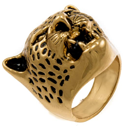 Gifts Infinity Men's Stunning Gold/Silver Tone Jaguar Head Rings, Nice Craftmanship, Spiritual Animal Ring