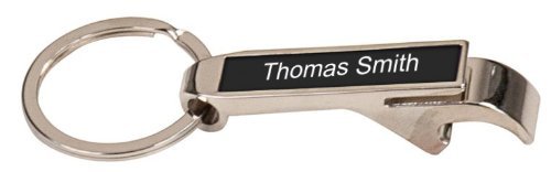 Gifts Infinity Personalized Bottle Opener Keychain - Free Laser Engraving (Black-Silver)