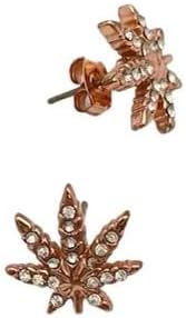 Leaf Stud Earrings - Rose Gold