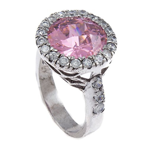 GIFTS INFINITY Pink Sapphire Circle of Love CZ Bling Iced Ladies Ring RL189 (8)