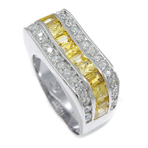 GIFTS INFINITY Eternity Wedding 2-Tone CZ Stone Ladies Ring RL180 (6)