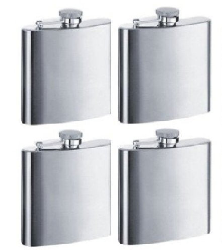 Gifts Infinity® Personalized Set of 4 8oz Stainless Steel Groomsman Flask - Engraved