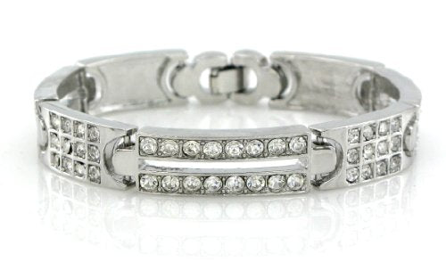 Hip-Hop Silver Tone Bling Iced Bracelet Covered with CZ #514