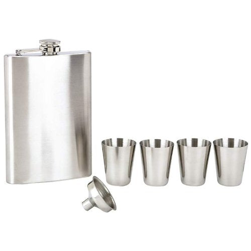 6pcs Set 6oz Stainless Steel Flask, Funnel and Shot Glass Groomsman Gift