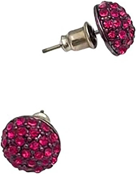 Disco Ball Stud Earrings - Pink