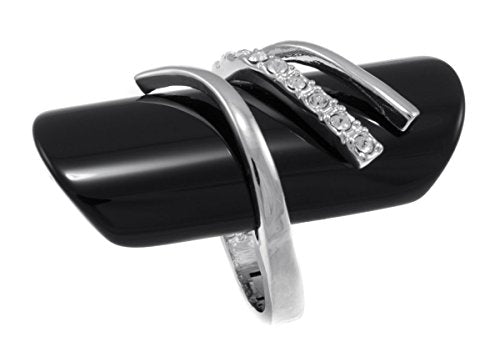 GIFTS INFINITY Bling Iced Black Log Signature CZ Stone Ladies Ring (8)