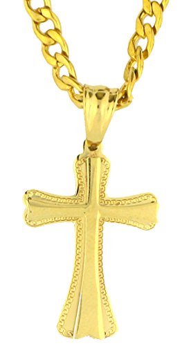 GIFTS INFINITY Hot New Stainless Steel Gold Tone Pommee Cross Pendant with 24" Chain.