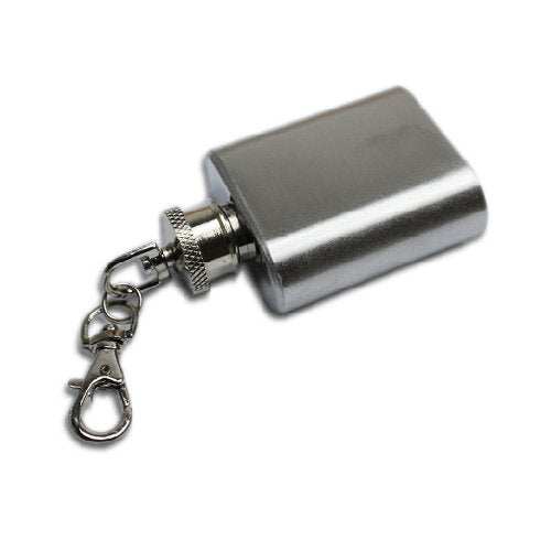 1 OZ Stainless Steel Quadrate Liquor Pocket Flask with Keychain