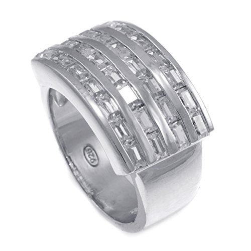 GIFTS INFINITY Ladies Bling Iced CZ Tapered Baquette Ring RL185 (8)