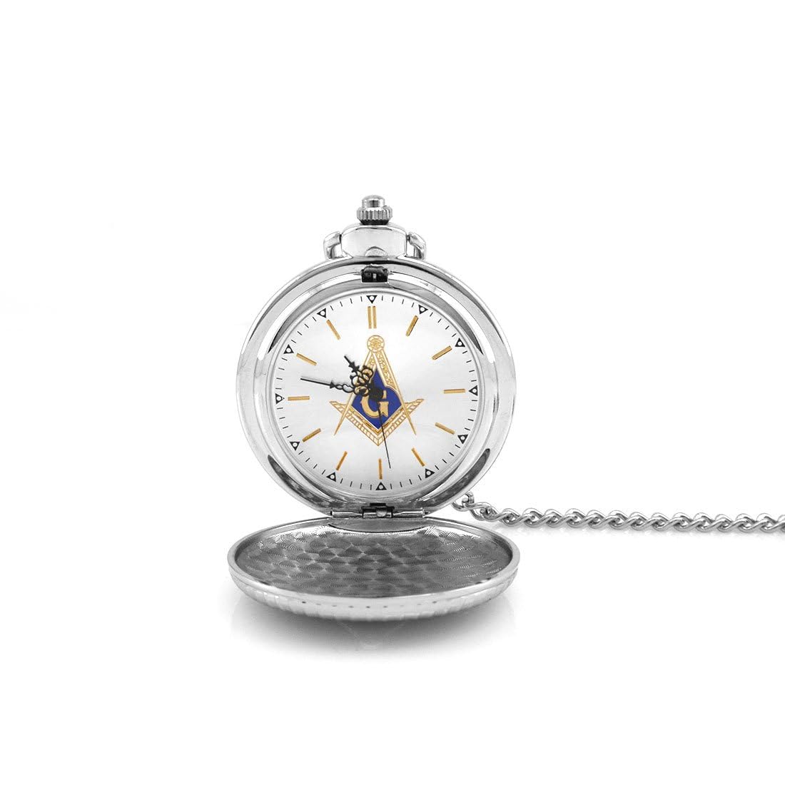 Gifts Infinity Classic Two-Tone Masonic Compass & Square Pocket Watch - Elegant Timepiece for Men & Women, Perfect Gift Idea