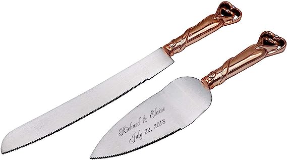 Personalized Rose Gold Wedding Cake Knife