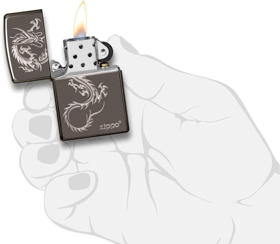 Zippo - Custom Personalized Chinese Dragon Design Windproof Lighter - 1 Pack