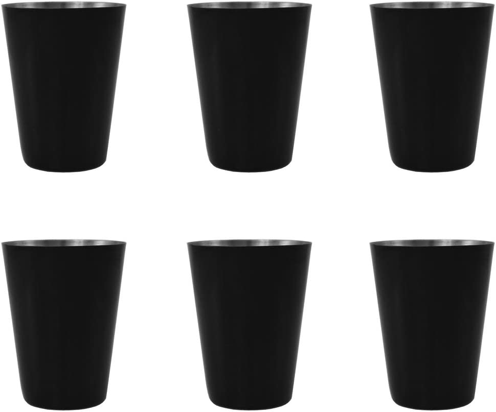 GIFTS INFINITY - Party Black Stainless-Steel Shot Glass With 2 Ounce Capacity - Set of 6