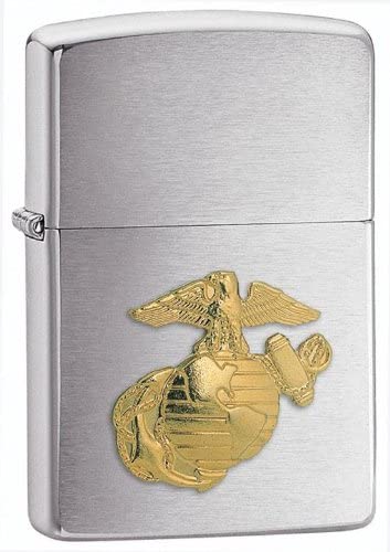 Zippo - Personalized U.S. Marines Emblem Lighter, Free Engraving - Matte Pink, Pack 1