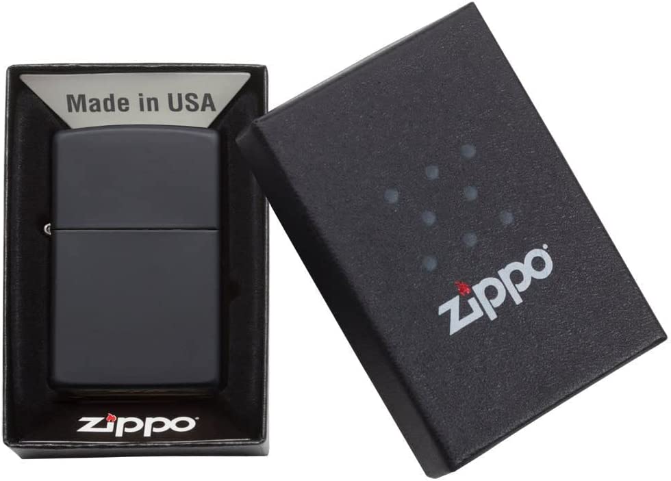 Zippo - Personalized Black Matte Lighter - Free Laser Engraving - Reliable – 1 Pack