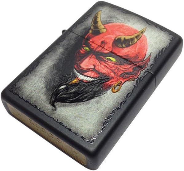 Personalized Zippo Tattoo Devil Matte Black Classic Oil Windproof Lighter Free Engraving