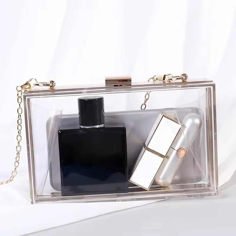 GIFTS INFINITY Mis Quince Años Quinceanera Purse for Women Acrylic Clutch Bag Shoulder Handbag with Removable Chain (White/Pink)