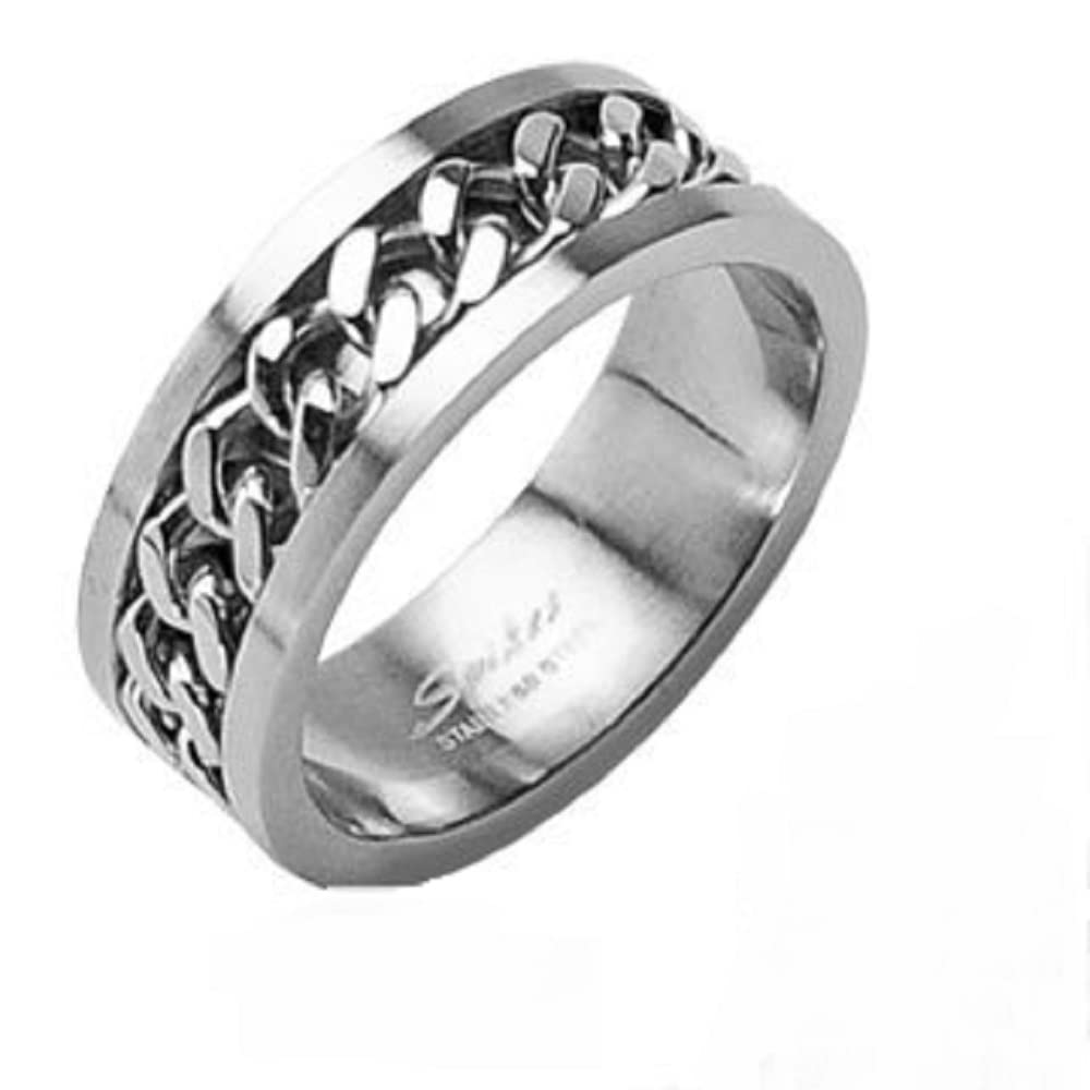 Men/Ladies 316L Surgical Stainless Steel Rings/Chain Center Size 6