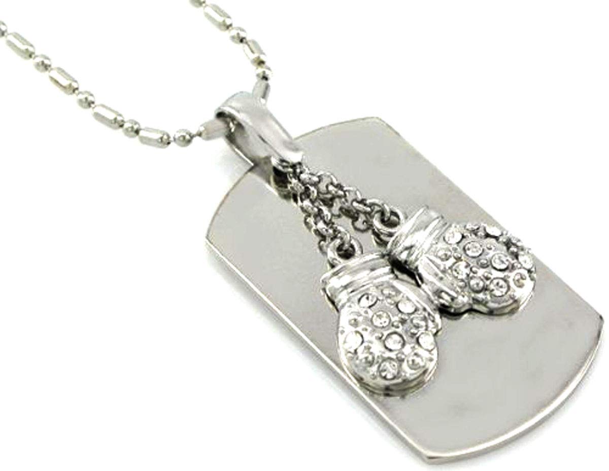 Boxing Gloves - Dog Tag Necklace-free Chain