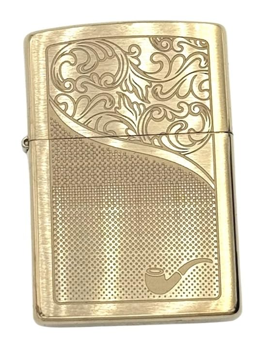 Personalized ZIPPO Classic Pipe Windproof Oil Lighter Engraving (Gold Eng)