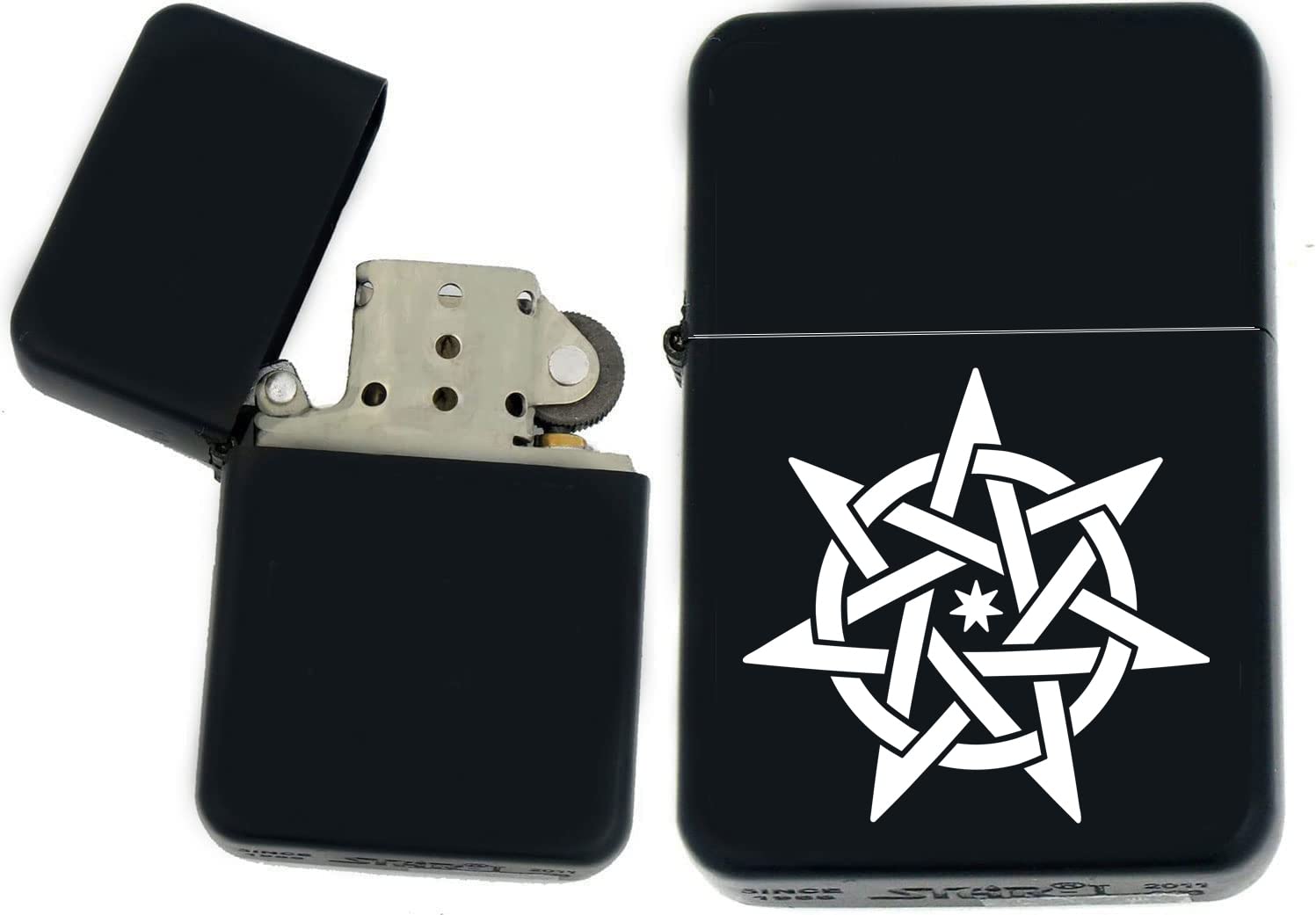 Celtic Knot and Viking Designs Laser Engraved Unique Collectible s Infinity Black Matt Windproof Lighters! (V-27) - Christmas, Halloween & Valentines Day Gift