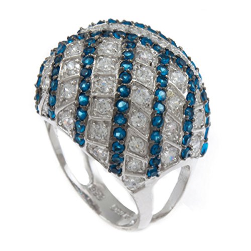 GIFTS INFINITY Stardust Bling Iced Blue & White CZ Stone Ladies Ring RL160 (8)