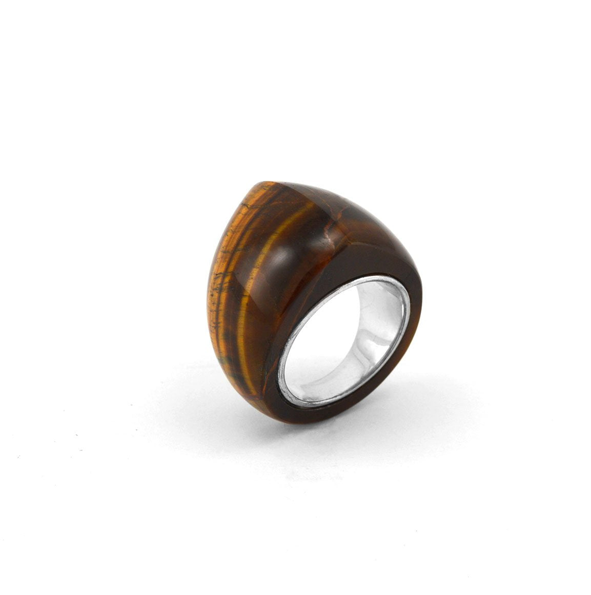 Blingforfun New Handmade Tiger Eye Look Murano Lampwork Glass Ring Size#8