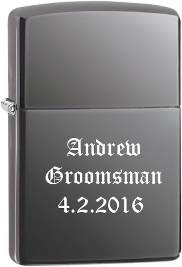 Zippo - Custom Laser Engraved Personalized Black Ice Lighter, Free Laser Engraving