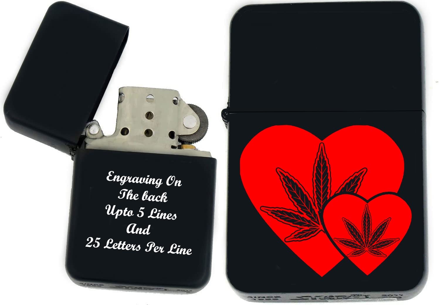 GIFTS INFINITY - Personalized Leaf Collection Windproof Lighters – Black Matt (WD-21)