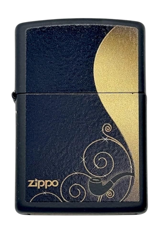 Personalized ZIPPO Classic Pipe Windproof Oil Lighter Engraving (Black Gold)