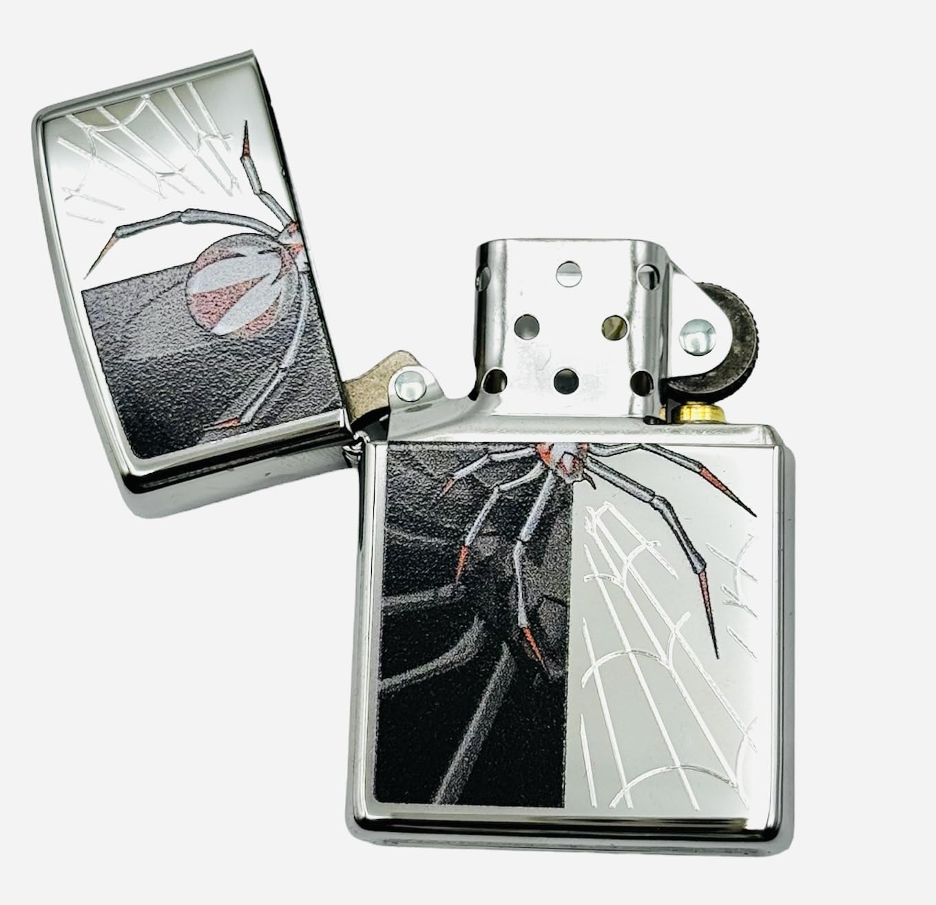 Personalized Zippo Lighter Classic High Polish Spider Web - Engraving