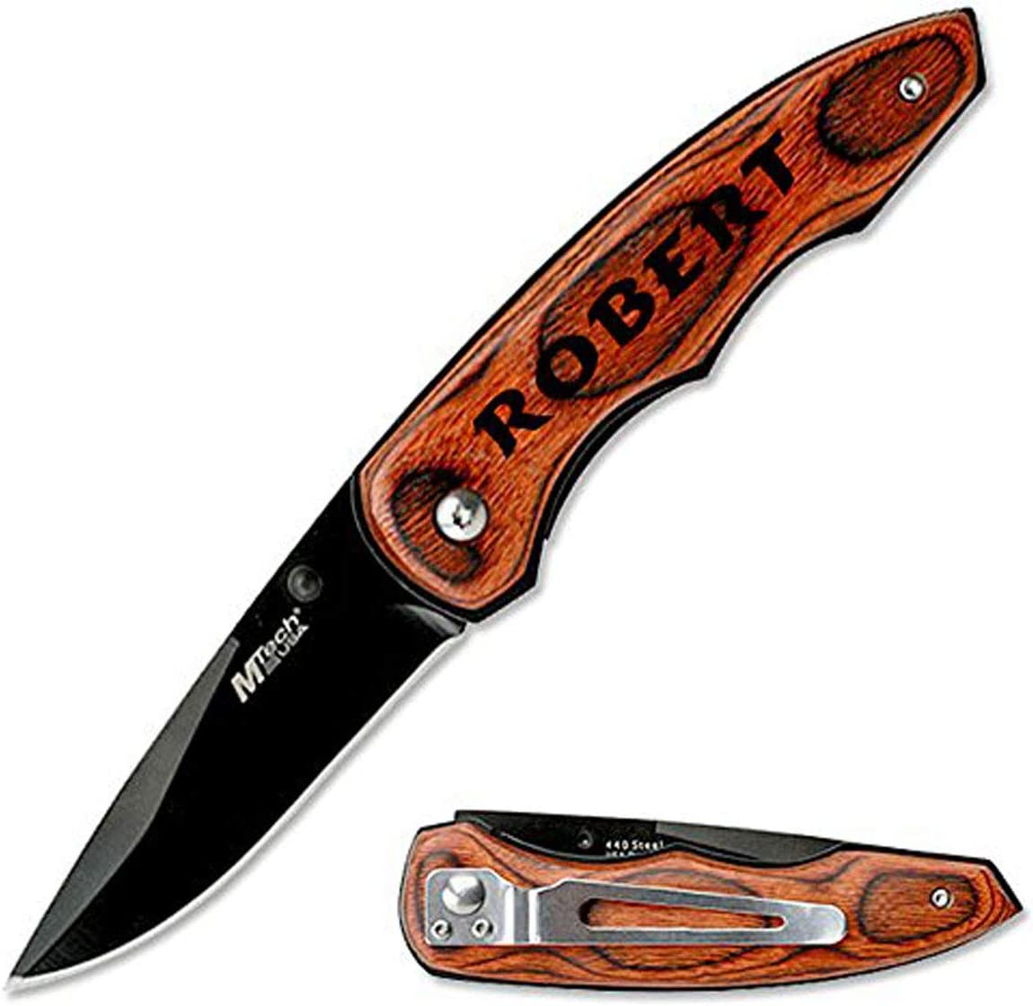 MTECH USA – Personalized Knife Pocket Knife with Free Engraving 2 - MT-407, Pack 1