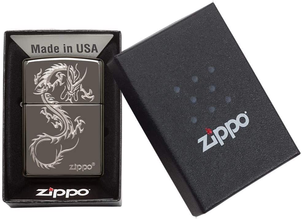 Zippo - Custom Personalized Chinese Dragon Design Windproof Lighter - 1 Pack