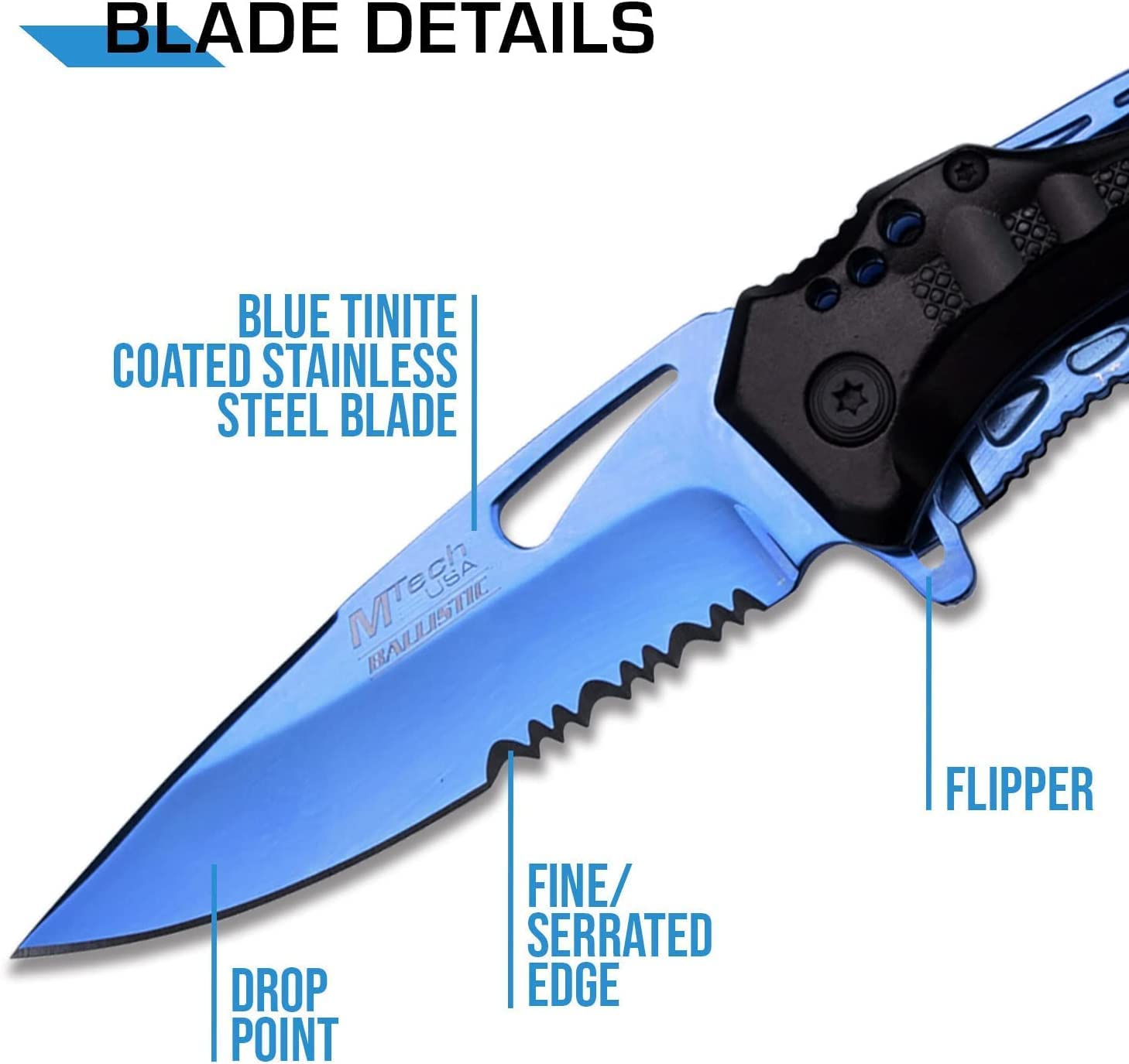 GIFTS INFINITY - 4.5" Closed Blue Steel Personalized Laser Engraved Pocket Knife